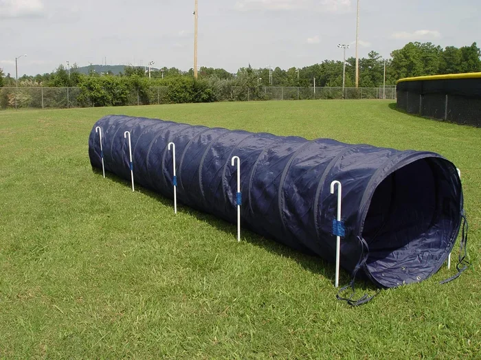 14′ Dog Agility Tunnel With Stakes, Multiple Colors Available (Navy)