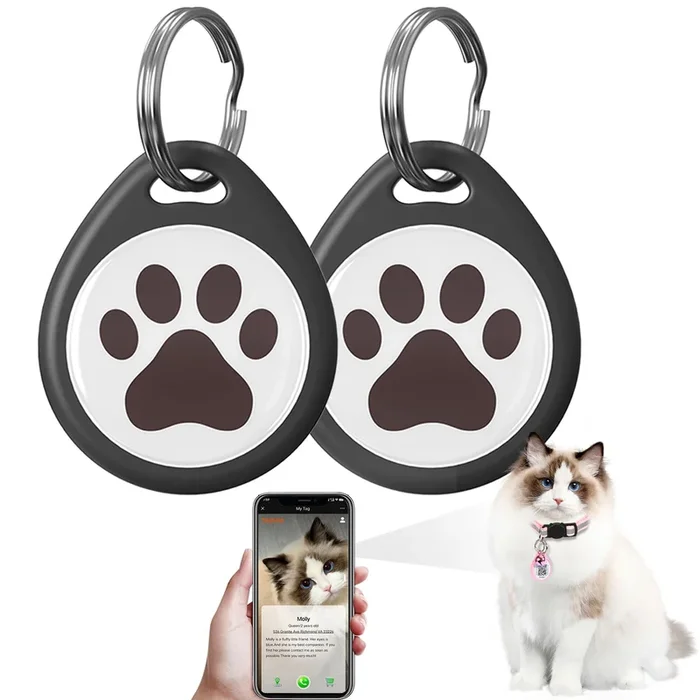 (2 Pack) Qr Code Id Cat Tags For Collar Personalized For Pet Online Profile – Scan Qr Receive Instant Pet Location Alert Email,