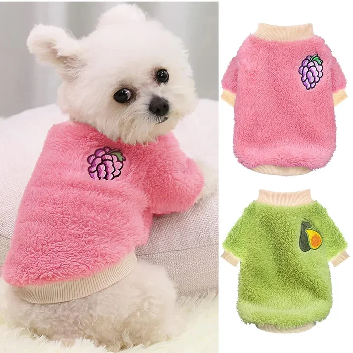 2 Pieces Small Dog Sweater Winter Warm For Girls – Fleece Chihuahua Clothes, Thick Pet Clothing For Fall (Large)