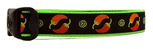 3 Dirty Dawgz Adjustable 1” Southwestern Mexican Chili Pepper Cinco De Mayo Dog Collars For Medium Large And X-Large Dogs (Larg