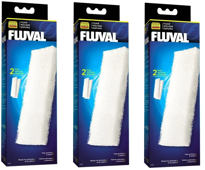(3 Pack) Fluval Filter Foam Block 204/205 And 304/305, 2 Blocks Each