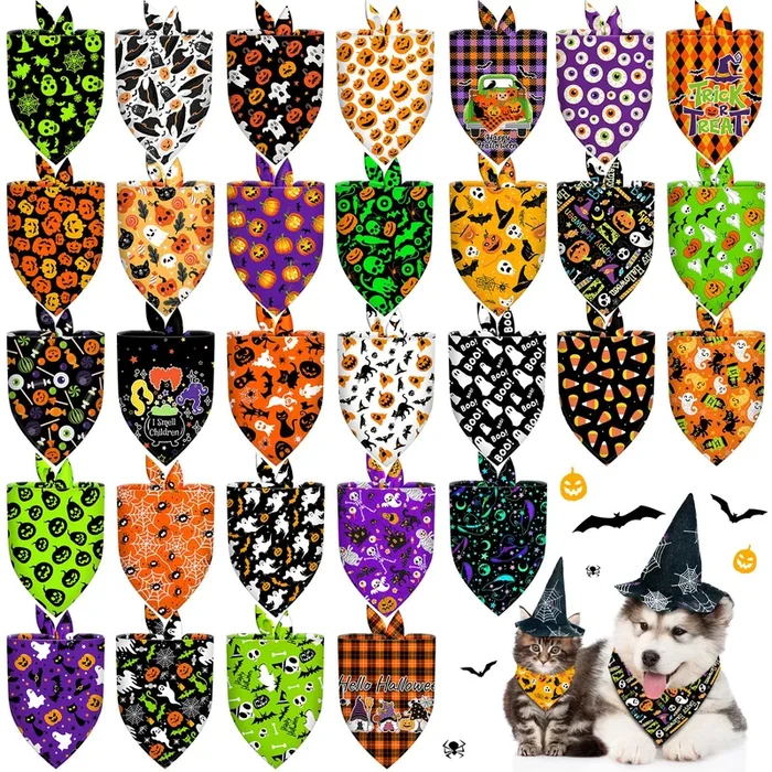 30 Pcs Dog Bandanas Bulk Adjustable Triangle Dog Scarves Puppy Bandanas Pet Neckerchief Washable Holiday Dog Bandana For Small Medium Large Dog Pet Grooming Accessories
