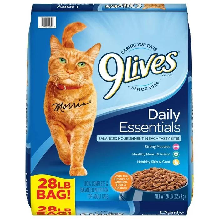 9Lives Daily Essentials Dry Cat Food Chicken, Beef & Salmon 28 lb