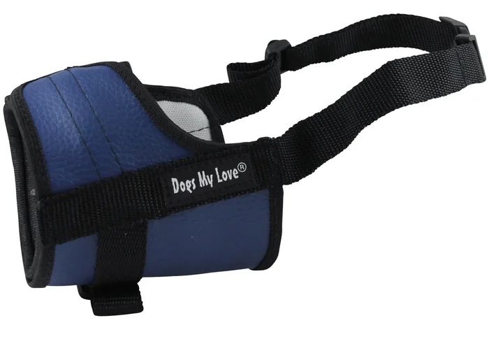 Adjustable Dog Muzzle 6 Sizes Blue (L: 9.5′-13.5′ Snout Circumf.)