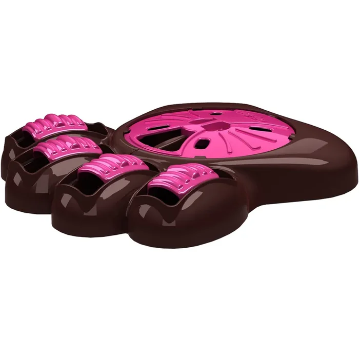 Aikiou Activity Food Center for Dogs – Brown/Fuchsia (14″ x 12″ x 3″)