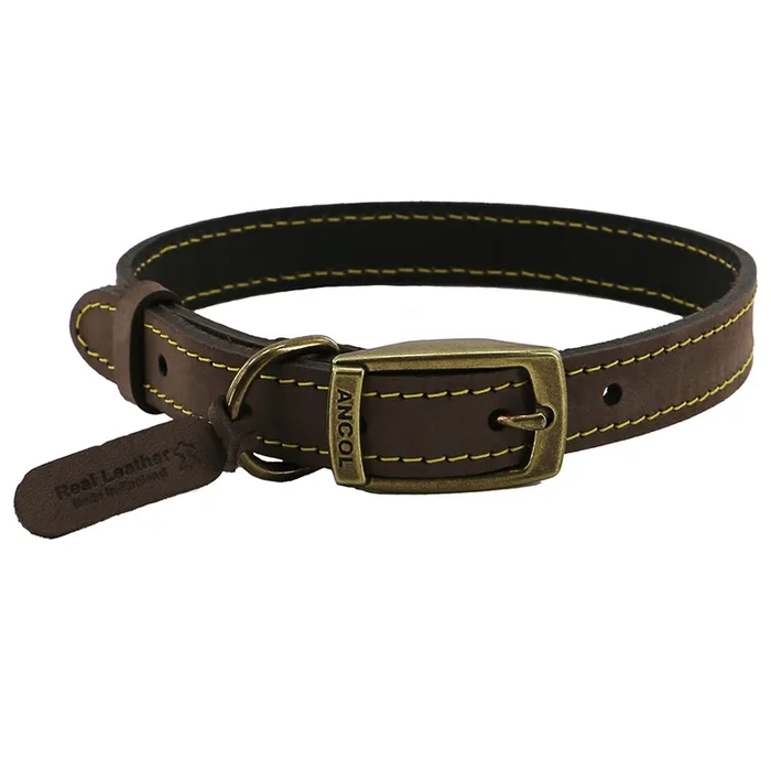 Ancol Timberwolf Dog Collar Leather Brown Large
