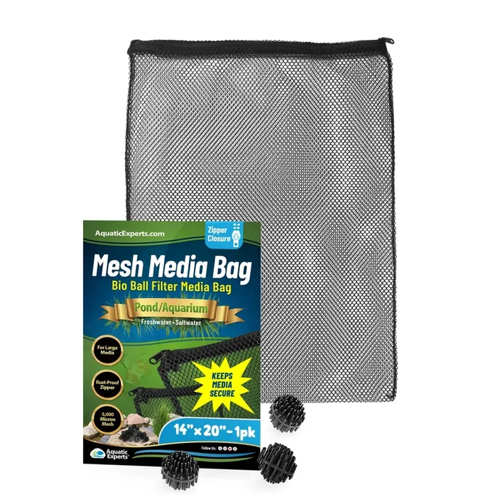 Aquatic Experts Mesh Bags For Bio Ball Filter Media – Perfect For Aquarium And Pond Filtration, (1 Pack 14 Inches X 20 Inches)