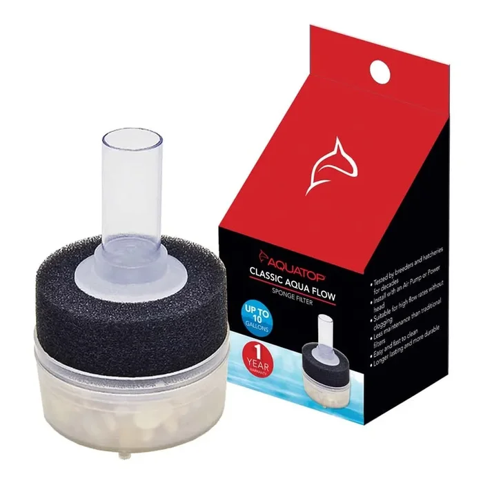 Aquatop Classic Aqua Flow CAF-10 Internal Sponge Filter Black