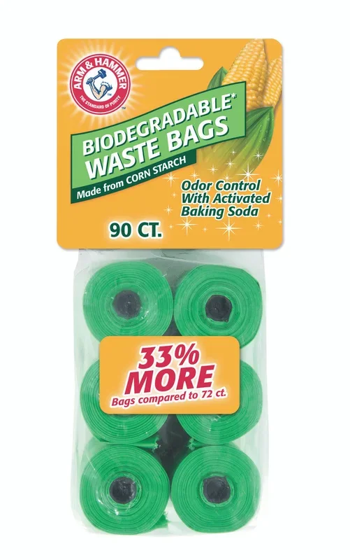 Arm & Hammer Disposable Corn Starch Waste Bags Refills Green 90 Count
