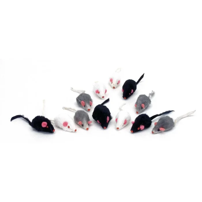 Assorted Mice Cat Toys – 2″ – 12 pk