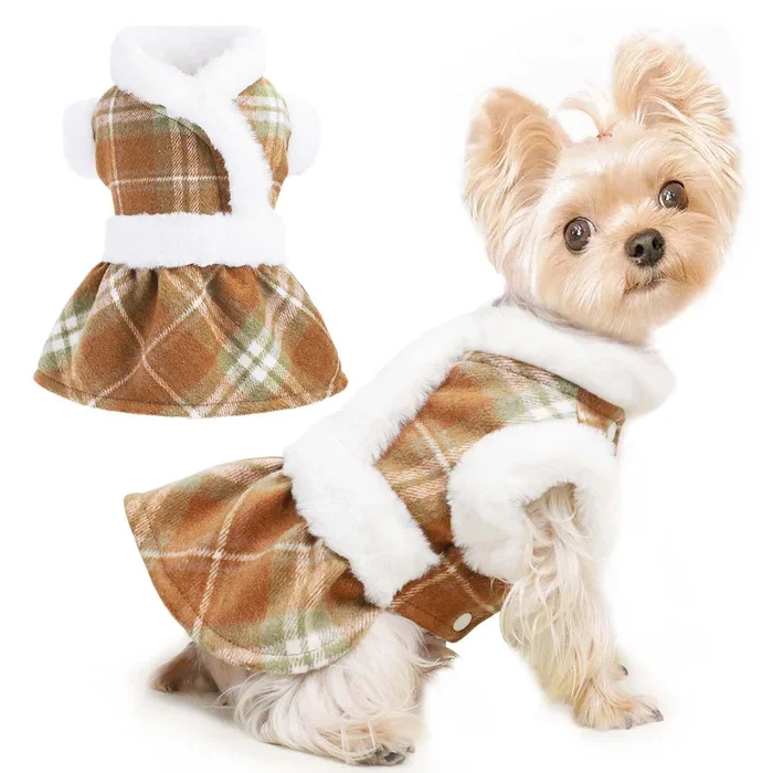 Autumn Dog Sweater With Fleece – Winter Clothes For Boys & Girls, Fits Small Dogs Like Chihuahua & Teacup Dogs – Cat Sweater Alt