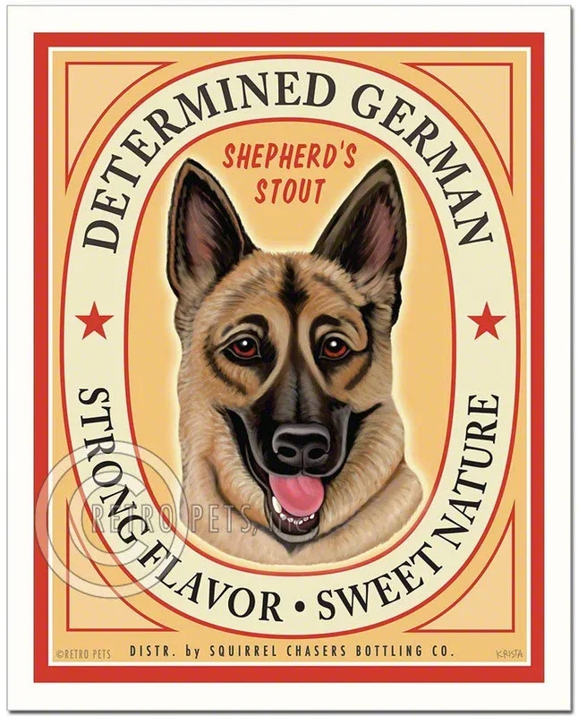 B-112 8×10 Art Print, German Shepherd “Determined German”