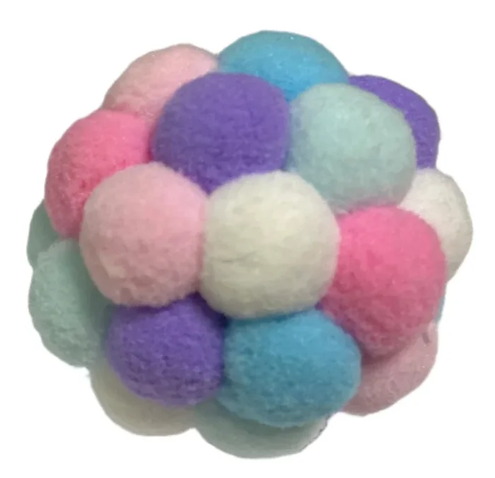 Ball of Fluffy Balls Cat Toy – Pastel Colors
