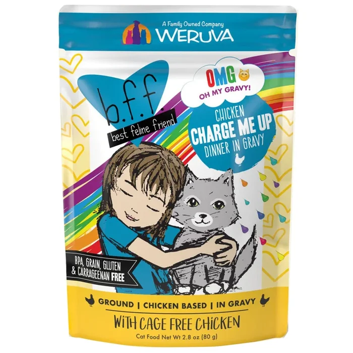 BFF OMG Wet Cat Food – Chicken Charge Me Up – 2.8oz Pouch