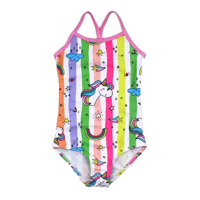Big Girls One Pieces Swimsuit Cute Swimwear Bathing Suits Unicorn 8T