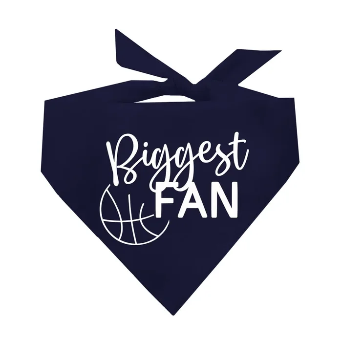 Biggest Fan Basketball Dog Bandana (Navy, Xs 541)