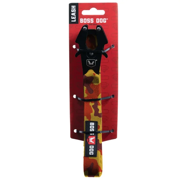 Boss Dog Tactical Dog Leash 6′ x 1″ Camo Orange