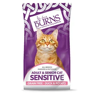 Burns Sensitive Dry Adult Cat Food Duck & Potato 1.5kg