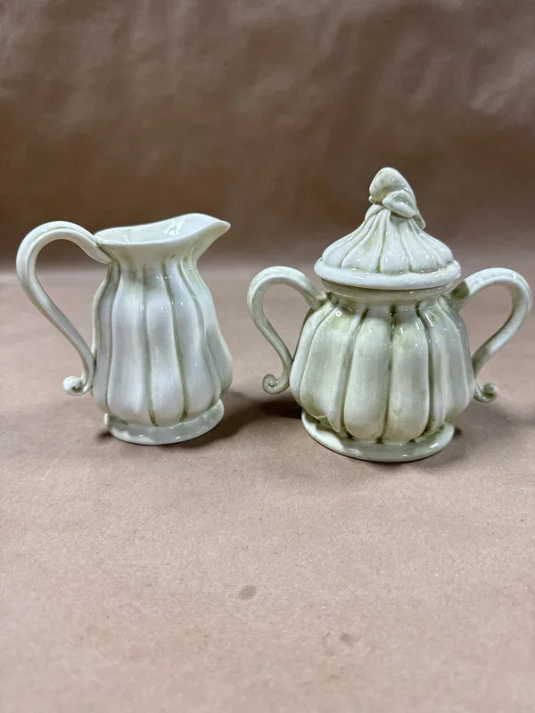 (C) Arte Italica Sage Green Sugar And Creamer