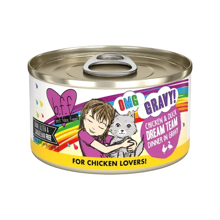 Canned Cat Food – BFF OMG Gravy! – Dream Team – Chicken & Duck Dinner in Gravy