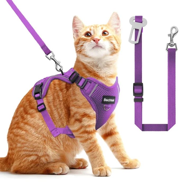 Cat Harness And Leash For Walking, The Upgrade Can Be Adjusted In Four Directions And Breathable Cat Harness For Anti Escape Tha