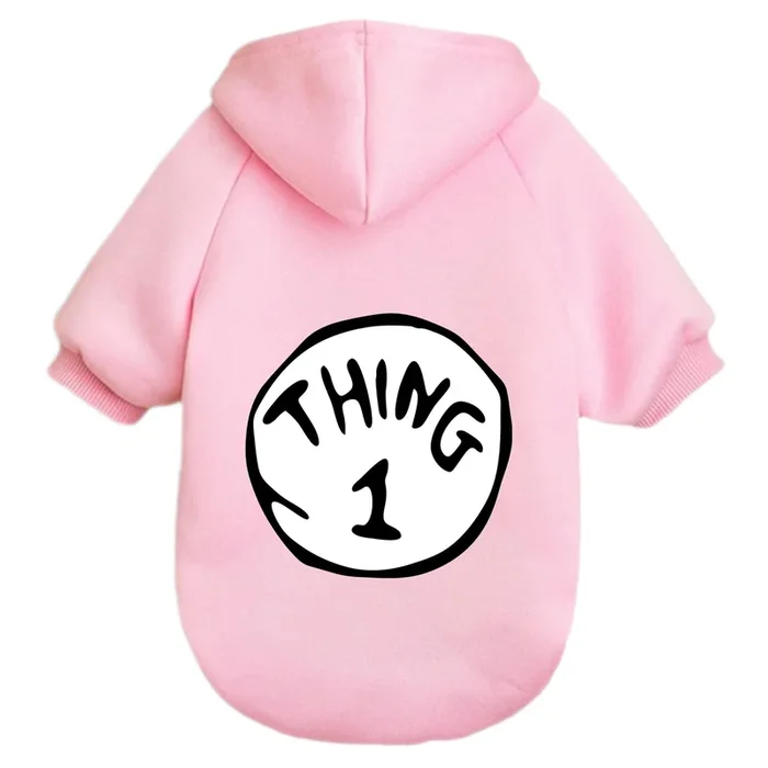 Cayxatiu Dog Hoodie Pet Clothes For Small Dogs Thing 1 Printed Hoodies Medium Puppy Hooded Sweatshirt Pullover Outfit(Pink,M)