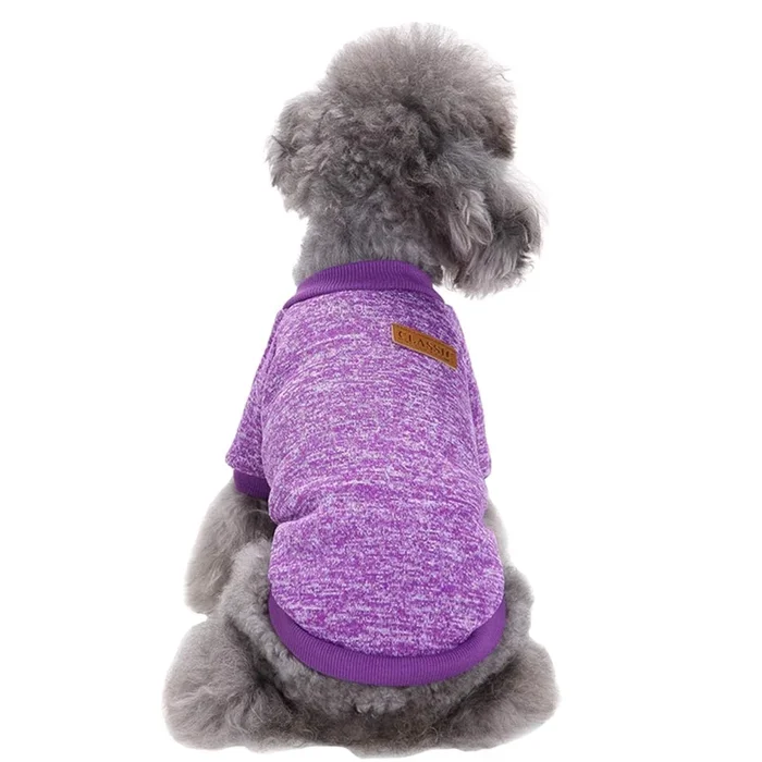 Chborless Pet Dog Classic Knitwear Sweater Warm Winter Puppy Pet Coat Soft Sweater Clothing For Small Dogs (Xs, Purple)