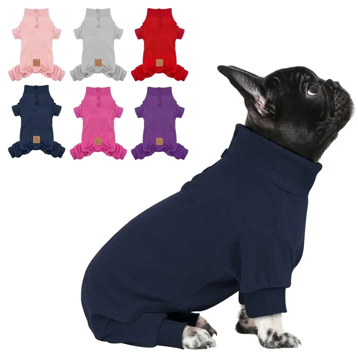 Cyeollo Fleece Dog Onesie Pajamas – Warm & Stretchy Winter Dog Pjs Xl, Navy