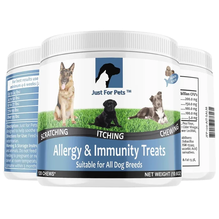 Dog Allergy Relief Chews – Itching Skin Relief with Probiotics and Turmeric for Dogs – Itchy Skin, Hot Spots, Paw Licking, Aller