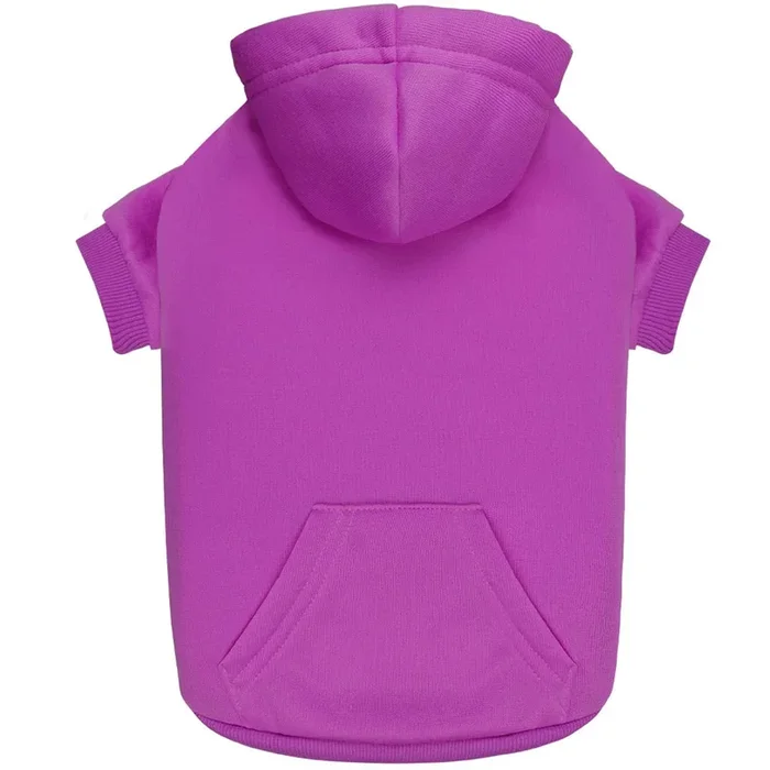 Dog Hoodie Dog Sweaters for Small Dogs Dog Sweater Solid Soft Brushed Fleece Dog Clothes Dog Hoodie Sweatshirt with Pocket(Purpl