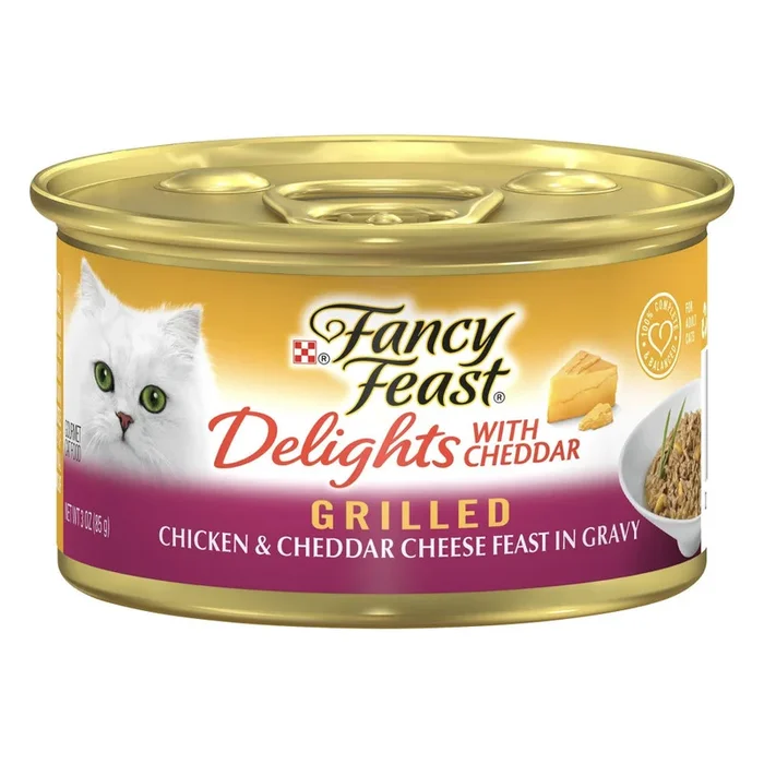 Fancy Feast – Grilled Delights Chicken & Cheddar Cheese Feast in Gravy Wet Cat Food