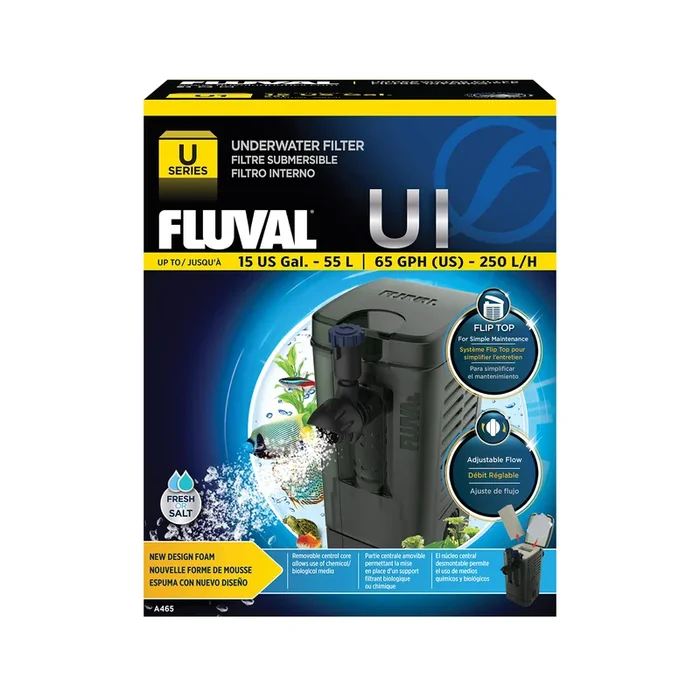 Fluval U1 Underwater Filter – Designed For Freshwater And Saltwater Aquariums, Also Ideal For Terrariums And Turtle Tanks