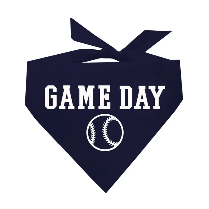 Game Day Baseball Dog Bandana (1054 Navy, One Size)
