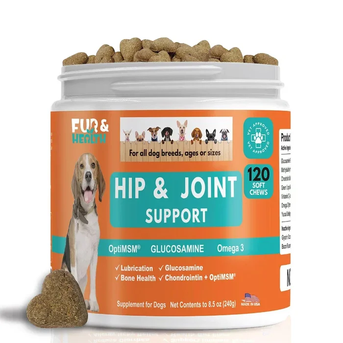 Glucosamine Chondroitin Hip & Joint Supplement for Dogs – Natural Pain Relief & Mobility Support Soft Chews – Vet-Recommended Fo