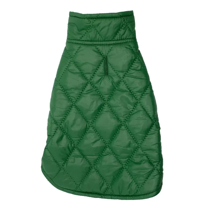 GREEN PUFFER DOG COAT