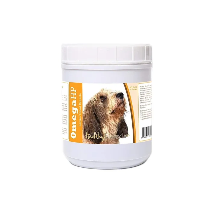 Healthy Breeds Petits Bassets Griffons Vendeen Omega HP Fatty Acid Skin and Coat Support Soft Chews 90 Count