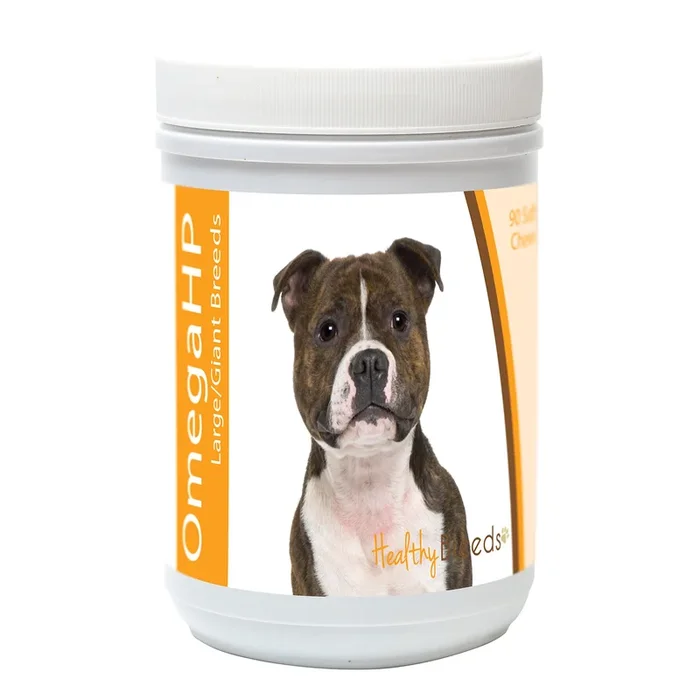 Healthy Breeds Staffordshire Bull Terrier Omega HP Fatty Acid Skin and Coat Support Soft Chews 90 Count