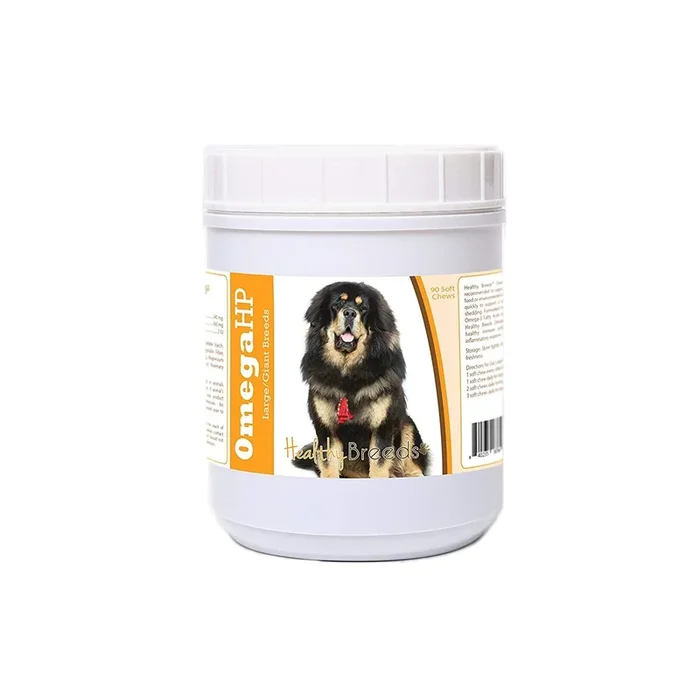 Healthy Breeds Tibetan Mastiff Omega HP Fatty Acid Skin and Coat Support Soft Chews 90 Count