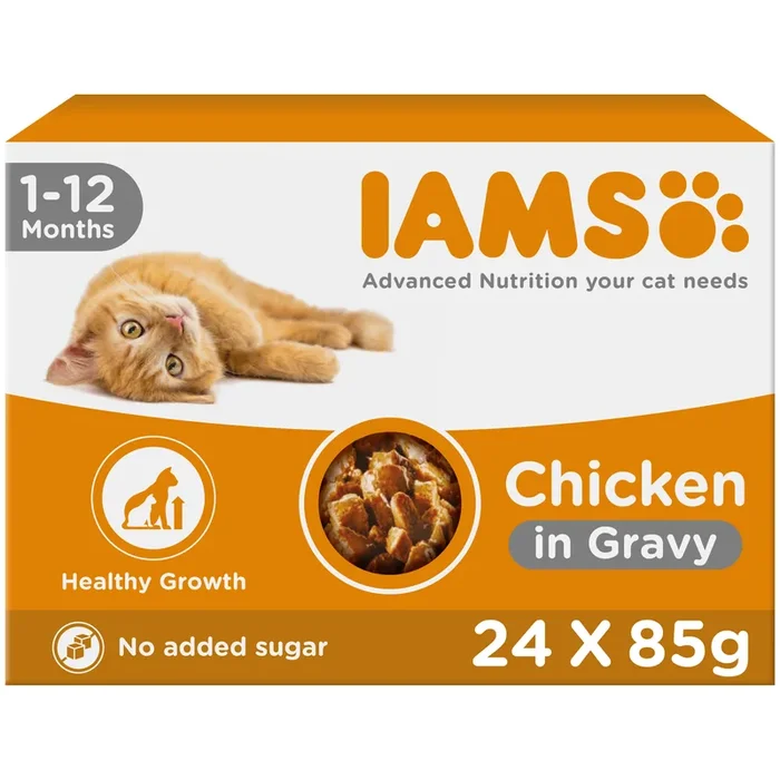 Iams Delights Wet Kitten Cat Food Chicken Gravy 24x85g