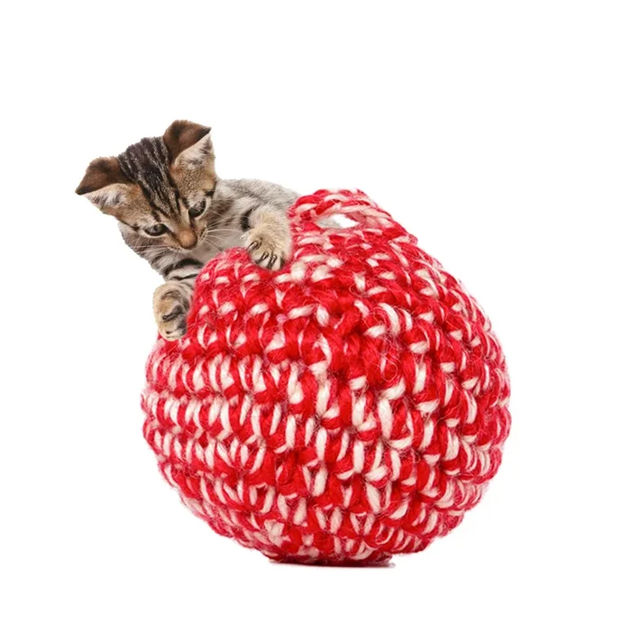 Jayu Pet Red Cat Ball [W/Bell Version] – Handmade Silvervine Cat Toy With Catnip, Interactive Matatabi Ball For Indoor Cats & Ki