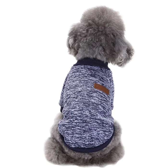 Jecikelon Pet Dog Clothes Dog Sweater Soft Thickening Warm Pup Dogs Shirt Winter Puppy Sweater For Dogs (Navy Blue, M)