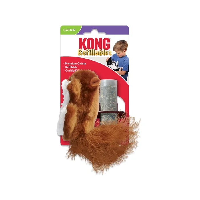 KONG Refillable Catnip Squirrel Cat Toy Brown One Size