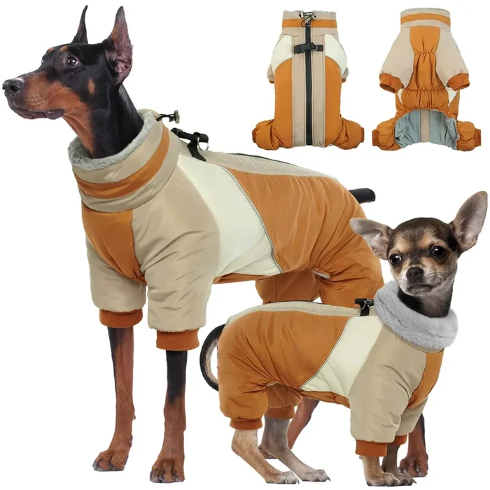 Kuoser Small Dog Coat – Warm Winter Jacket With Reflective Zipper, Built-In Harness, Perfect For Chihuahua, Yorkie (Brown Xs)