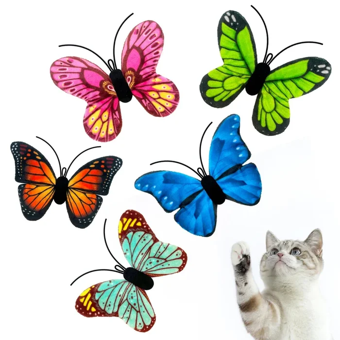 Lepawit Catnip Toys For Indoor Cats, 5 Pack Butterfly Catnip Toys With Crinkle, Cat Toys For Indoor Cats & Kitten & Kitty
