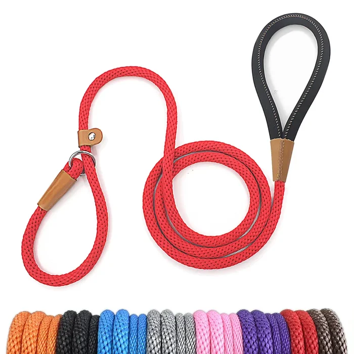 Lynxking 5 Ft Dog Leash Slip Lead 2 Pack Strong Heavy Duty Braided Dog Training Leash No Pull Training Lead Leashes For Medium L