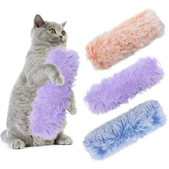 Maiiu 3 Pack Catnip Soft Durable Cat Pillows, Rich Color Catnip Indoor Interactive Cat Kicker, Companion Toys For Cats (Purple S