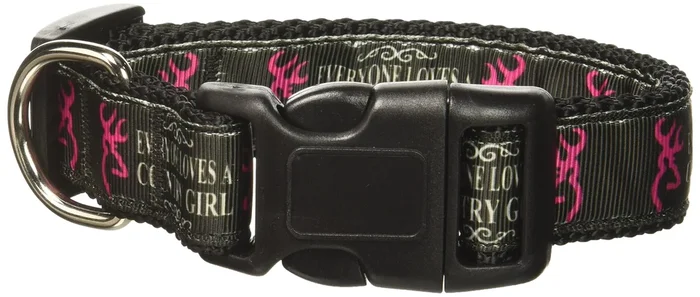Mirage Pet Products Country Girl Nylon Ribbon Dog Collar, Medium