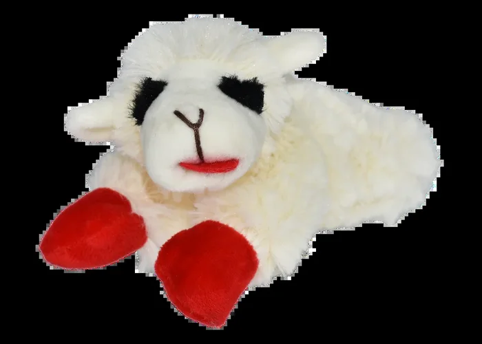 Multipet Plush Lamb Chop Dog Toy – 10″