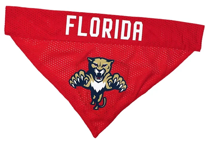 NHL FLORIDA PANTHERS BANDANA for DOGS & CATS, Large/X-Large. – Cute & Stylish Bandana! The Perfect HOCKEY FAN Scarf Bandana, gre