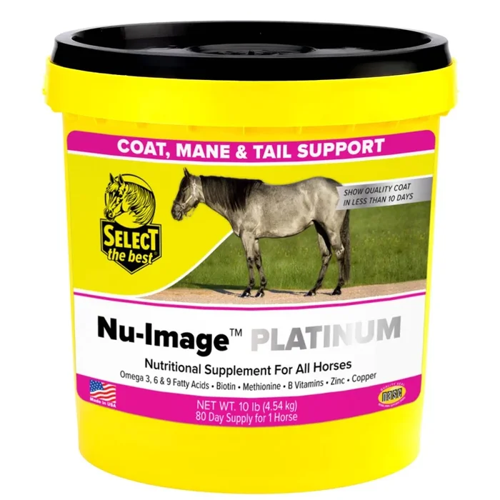 Nu-Image Platinum Horse Coat, Mane & Tail Supplement with Omega 3-6-9, Biotin & Amino Acids for Show-Ready Shine